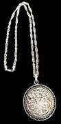 Vintage Chinese Silver Pendant and Sterling Silver Rope Chain