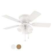 Harbor Breeze Centreville 42-in Flush Mount White with White/blonde Blades Ceiling Fan With Light ( 