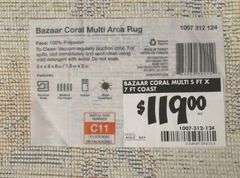 New 5' x 6' 8" Coral Bazaar Rug