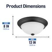 Project Source 2 -Light 13-in Gloss Bronze Flush Mount Light 2 -Pack