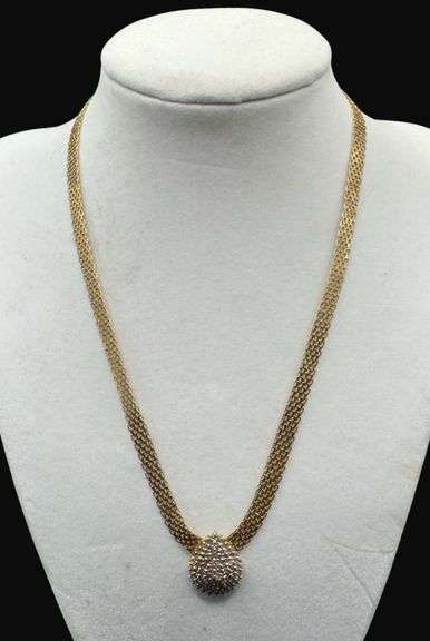 Stamped 14K Gold Mesh Necklace [13.12g]