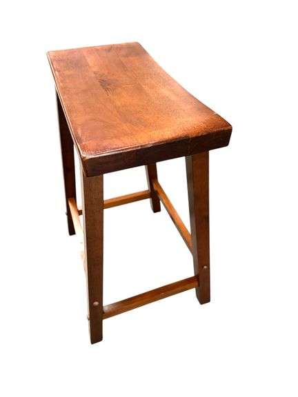 Solid Wood 24" Saddle Stools - 3 Stool Lot