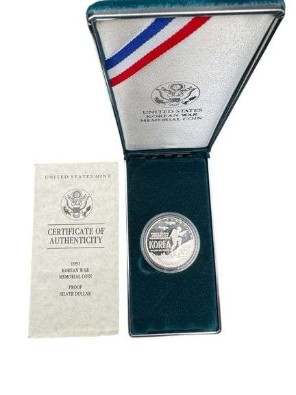 1991 U.S. Korean War Memorial Proof Silver Dollar