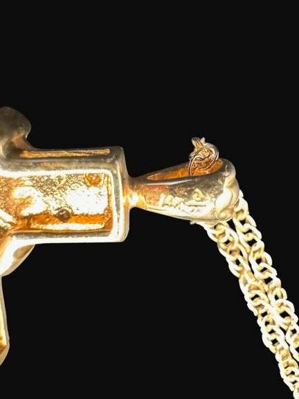Stamped 14K Gold Diamond Cross Pendant with Chain [3.63g]