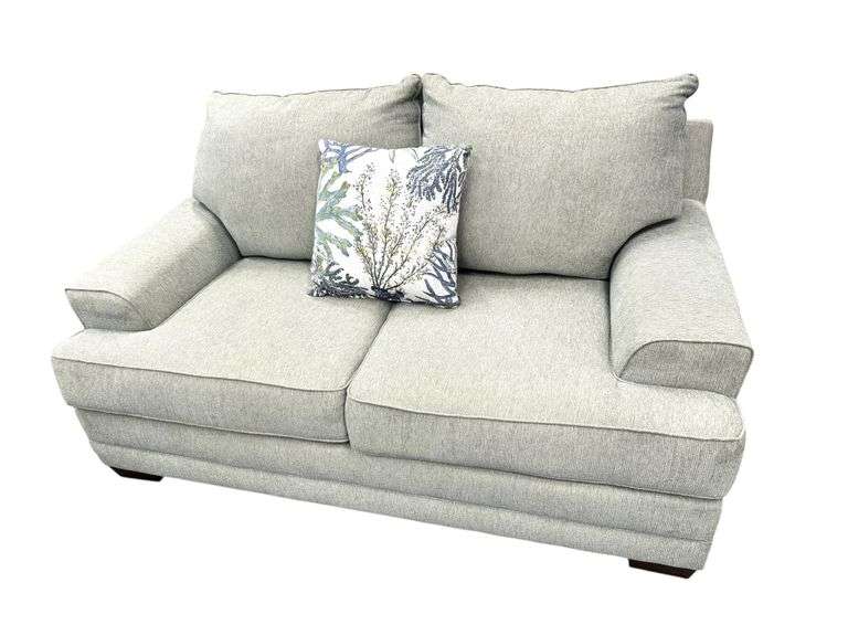 Coastal Seafoam Upholstered Loveseat ( 1 of 2 )