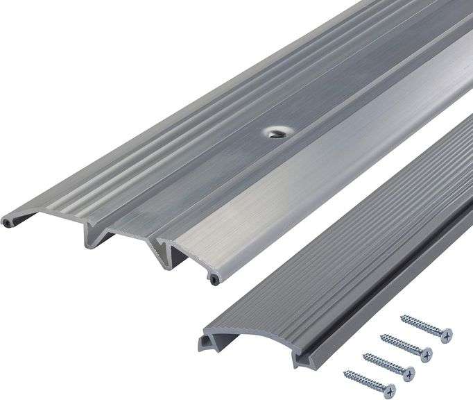 M-D Building Products 08151 3-3/4 in. x 3/4 in. x 72 in. Silver Aluminum and Vinyl Heavy-Duty Low-Pr
