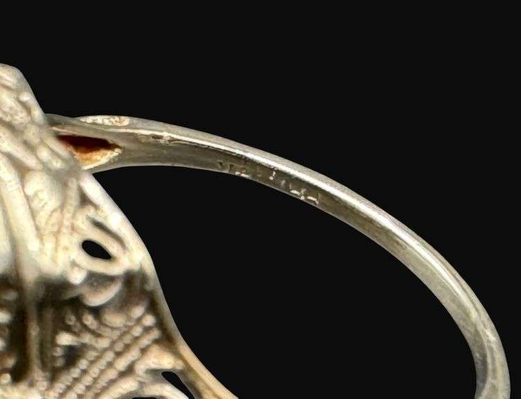 Stamped 14K Gold Art Deco Black Onyx Cameo Flip Ring [3.98g]