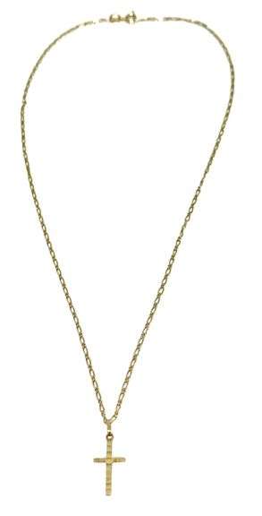 14K Gold Ladies Cross Pendant & Chain Set (2.80 grams)