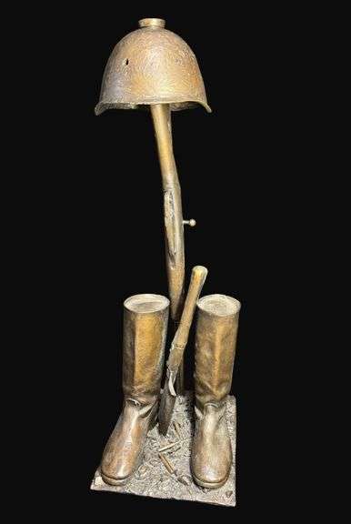 Full Size Bronze WW2 Russian Fallen Soldier Battlefield Cross