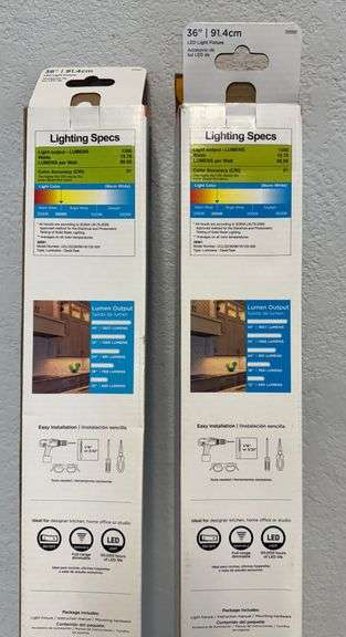 Two - Enbrighten PRO 36in. Direct Wire LED  Under Cabinet Fixture,  White
