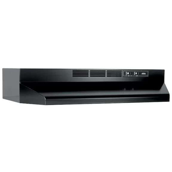 Broan 30 inch Ductless Recirculating Black Under Cabinet Range Hood with Charcoal Filter