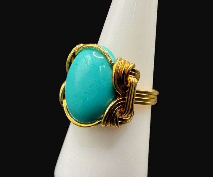 Marked Sterling Silver Turquoise Ring [5.23g]