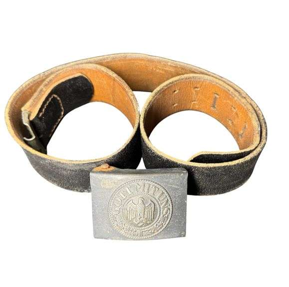 German WW2 Heer Steel Belt Buckle and Combat Belt