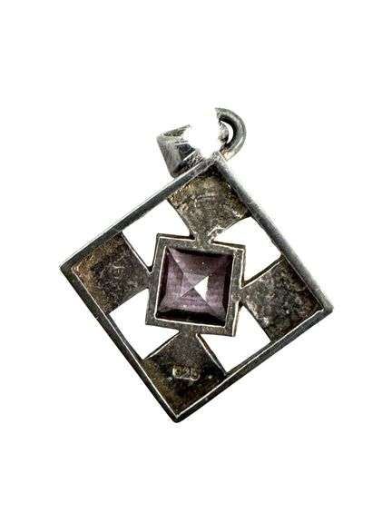 Sterling Pendant with Light Purple Stone