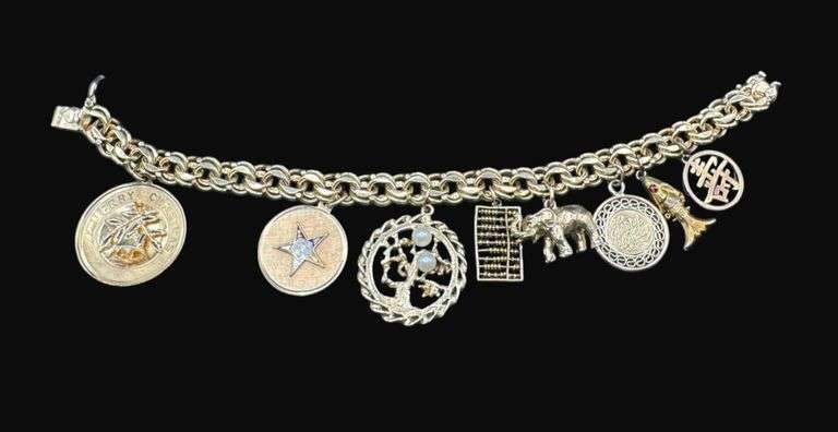 Stamped 14K Gold Charm Bracelet [44.89g]