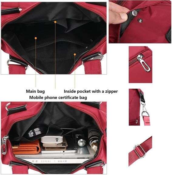 Nylon Tote Bag for Women Shoulder Tote Bag with Zipper casual Waterproof Purse and Handbags Lightwei