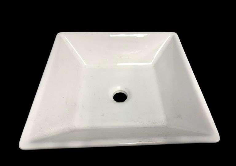 Fresca Torino White Ceramic Vessel Square Modern Sink - NEW!