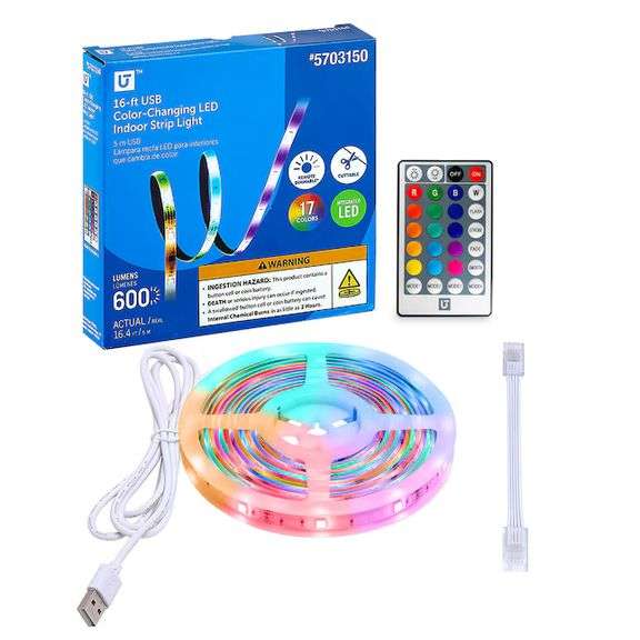 Utilitech Indoor 16-ft LED Multicolor Strip Light, New