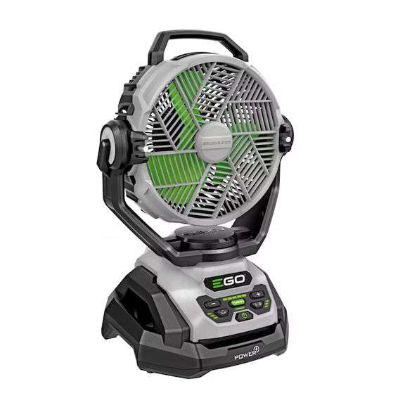 EGO 10-in 56 -Volt 5 -Speed High Velocity Indoor/Outdoor Grey/Green Oscillating Misting Jobsite Fan 