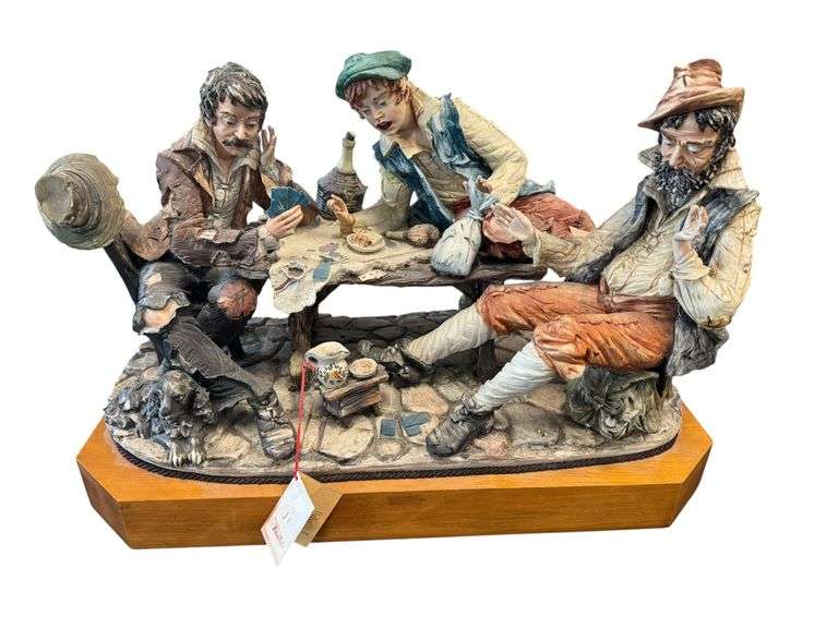 Monumental Capodimonte La Fuente Porcellane, Card Game, Signed