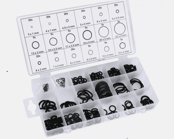 2 New Boxes (225 Each) Black O-Ring Assortment