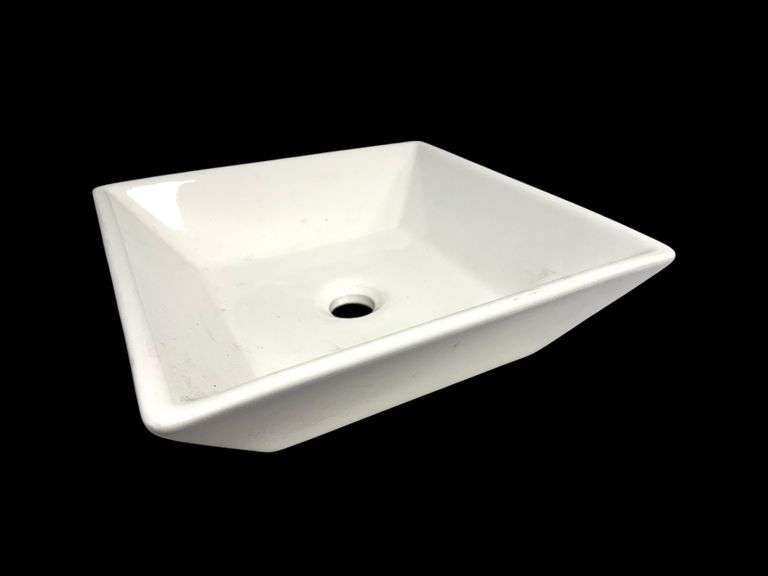Fresca Torino White Ceramic Vessel Square Modern Sink - NEW!