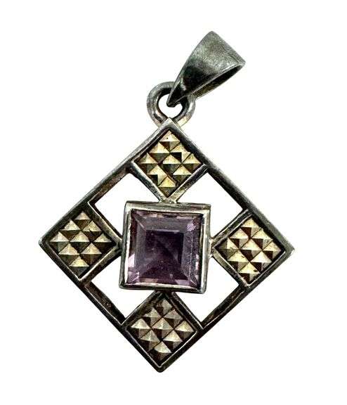 Sterling Pendant with Light Purple Stone