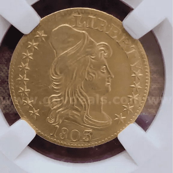 Very Rare 1803/2 Half Eagle, BD-4 PGA Graded MS64 