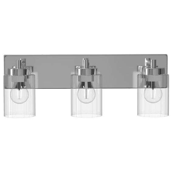 allen + roth Mattoon 21.5-in 3 -Light Chrome Modern/Contemporary Vanity Light