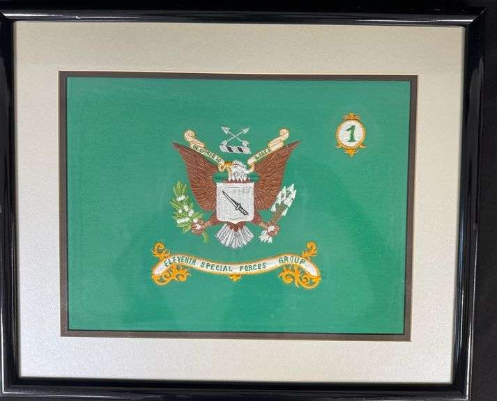 Framed Embroidered U.S. Army Special Forces Emblem