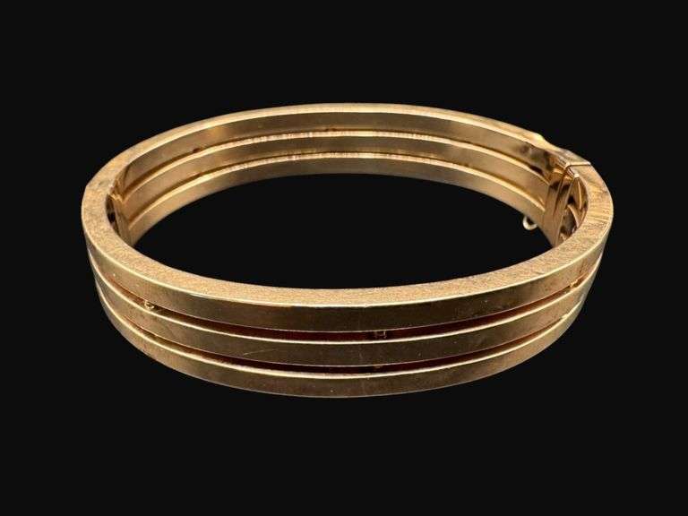 Tested 14K Gold Mid-Century Modern Bangle [16.08g]