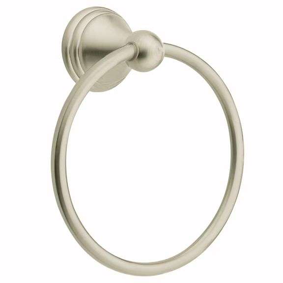 Two Moen Preston Spot Resist Brushed Nickel Wall Mount Single Towel Ring