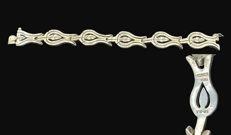 Marked Sterling Silver Taxco Signed Bracelet [64.23g]