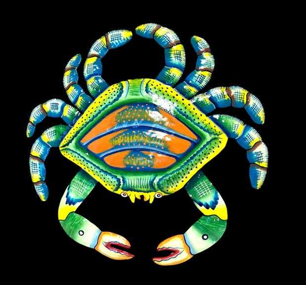 Large Metal Art Crab - Coastal Wall Decor - NEW!