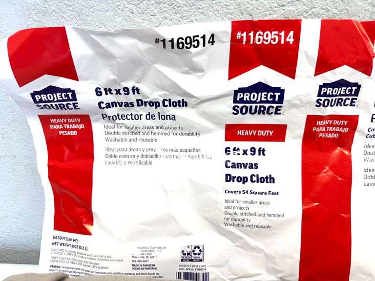 Project Source 8oz Canvas 6-ft x 9-ft Drop Cloth