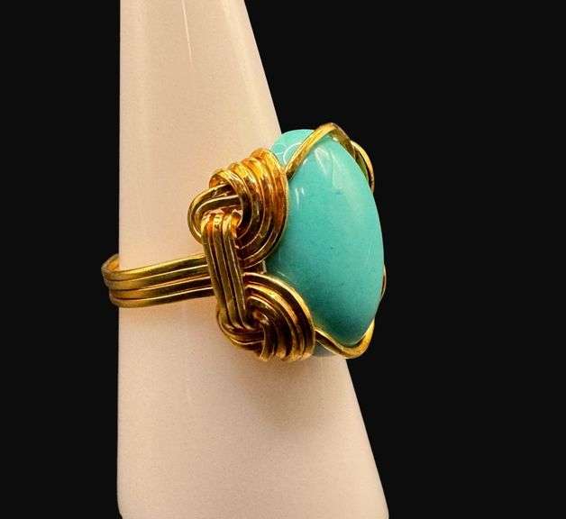 Marked Sterling Silver Turquoise Ring [5.23g]
