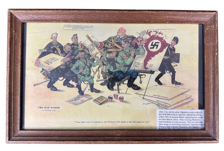 1942 U.S. Anti-Axis Propaganda Print