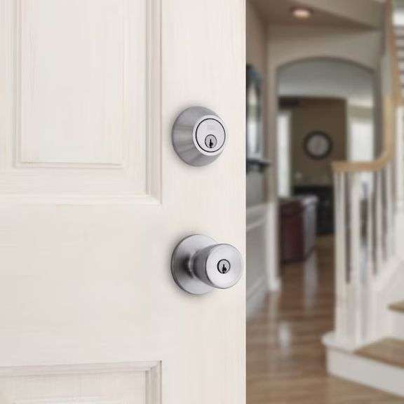 RELIABILT Gallo Stainless Steel Exterior Single-Cylinder Keyed Entry Door Knob Project Pack
