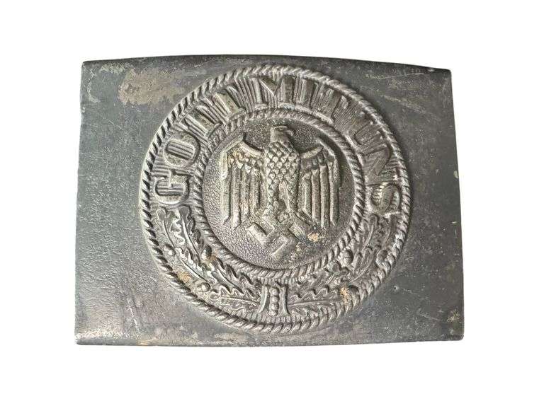 German WW2 Heer Steel Belt Buckle and Combat Belt