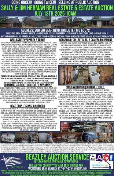 Sally and Jim Herman Real Estate and Estate Auction