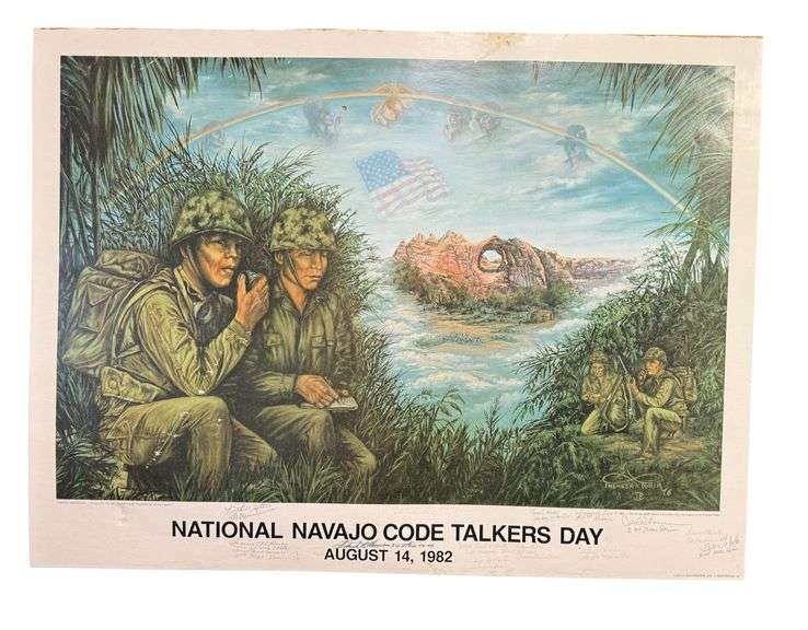 Navajo Code Talkers Day Signed Poster
