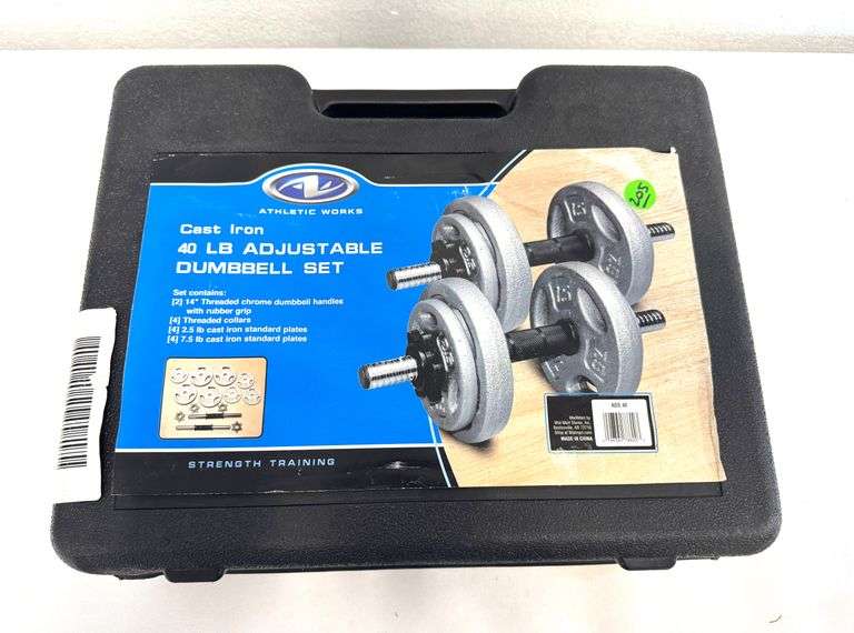 Athletic Works 40 LB Adjustable Dumbbell Set in Case