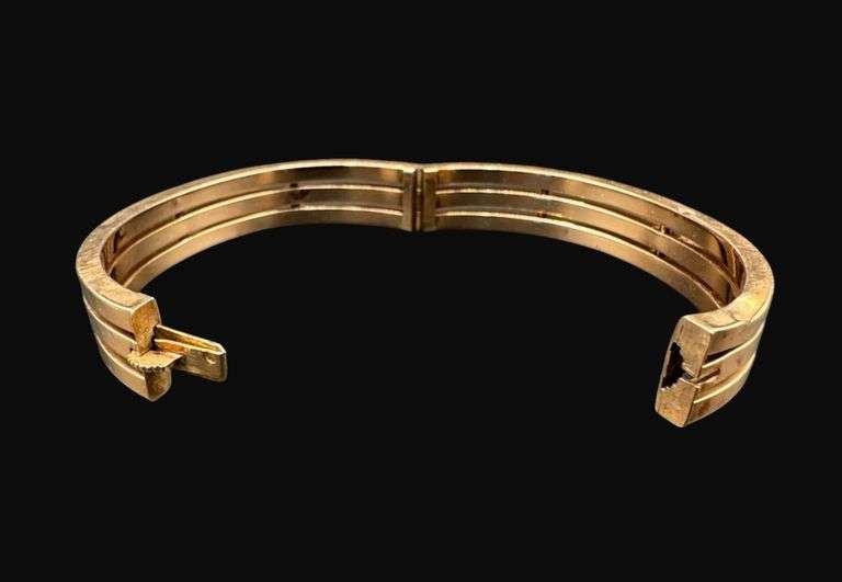 Tested 14K Gold Mid-Century Modern Bangle [16.08g]