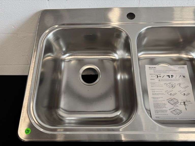 Elkay Freeport Drop-in 33-in x 22-in, 20 G Stainless steel Double Bowl Sink, See Description
