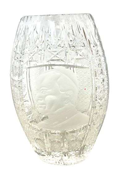 Pope John Paul II Large Crystal Vase