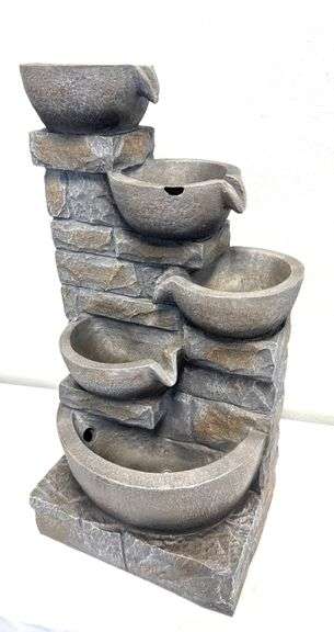 Style Selections Tiered Water Fountain with Defect See Description & Photos