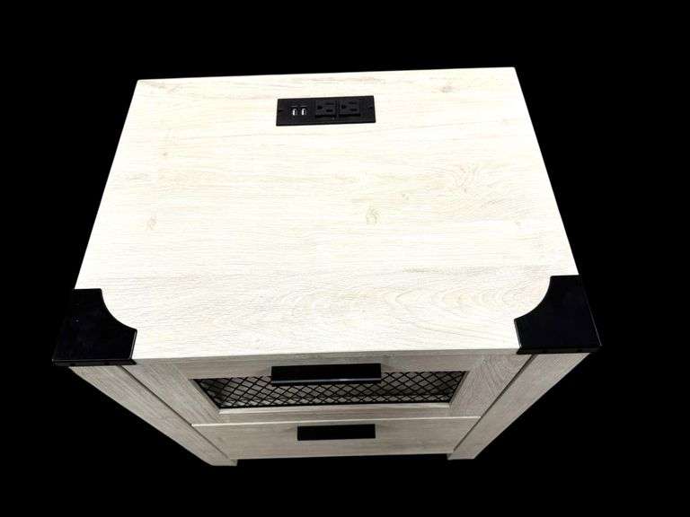 Latitude Run Farmhouse Nightstands w/ Charging Station