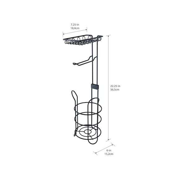 Matte Black Freestanding Single Post Toilet Paper Holder 2 -Rolls, See Description
