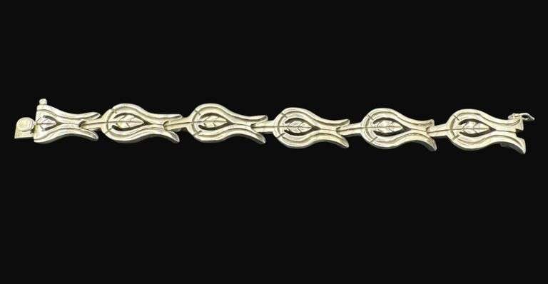 Marked Sterling Silver Taxco Signed Bracelet [64.23g]