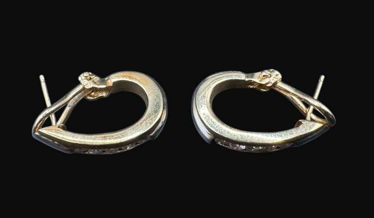 Stamped 14K Gold Diamond Earrings [9.00g]